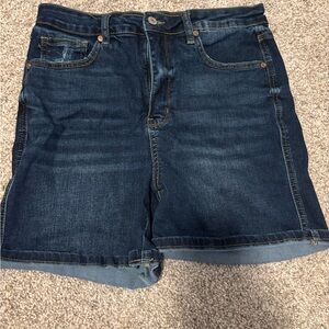 Dark Blue Denim Shorts